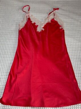 Natori Night Gown Slip Dress Size XSmall Coral Pink Lace Sexy